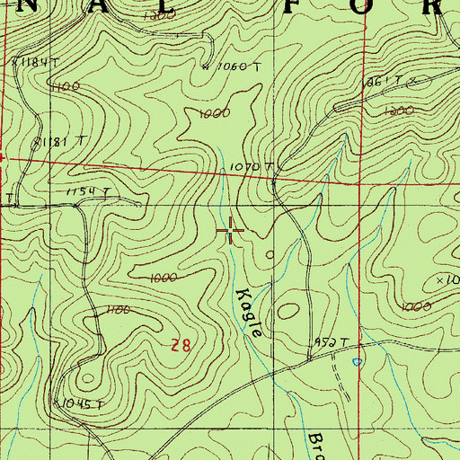 Topographic Map of Township of Ions Creek, AR
