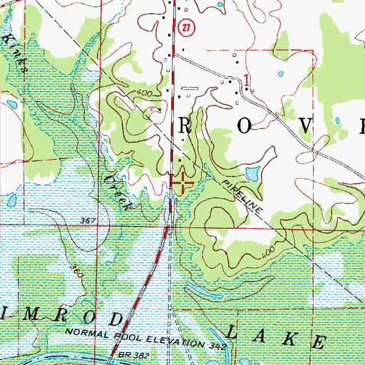 Topographic Map of Township of Rover, AR