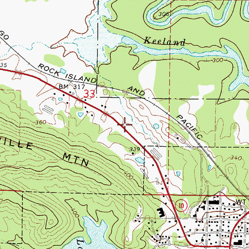 Topographic Map of Township of Ward, AR