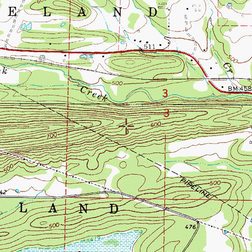 Topographic Map of Township of Waveland, AR