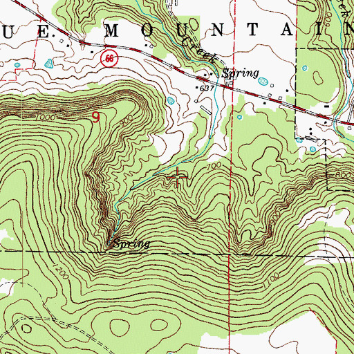 Topographic Map of Stone County, AR