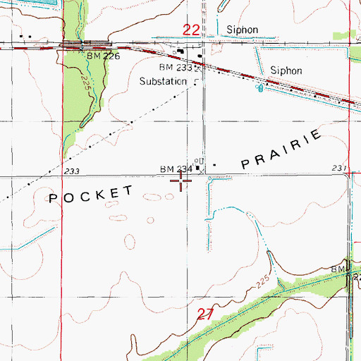 Topographic Map of Pocket Prairie, AR