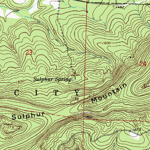 Topographic Map of Sulphur Spring (historical), AR
