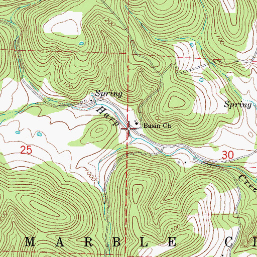 Topographic Map of The Basin, AR