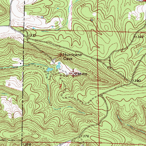 Topographic Map of Hurricane Mine, AR