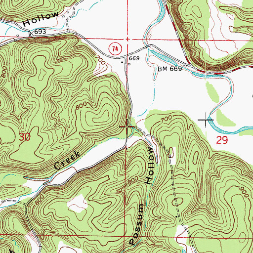 Topographic Map of Lebanon (historical), AR