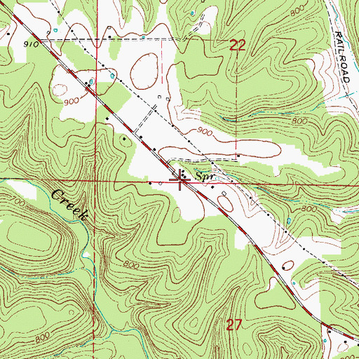 Topographic Map of Push, AR