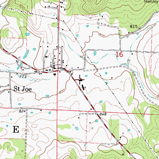Topographic Map of Saint Joe Elementary School, AR