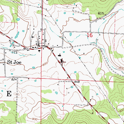 Topographic Map of Saint Joe High School, AR