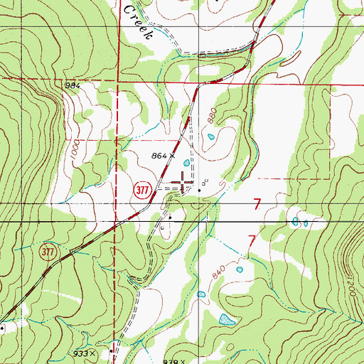 Topographic Map of Slicker (historical), AR