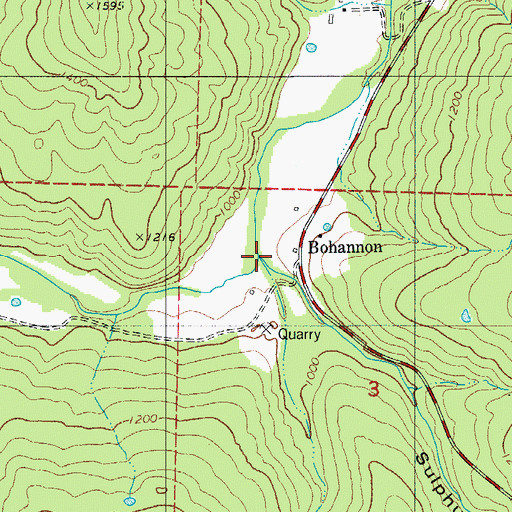 Topographic Map of Sulphur Spring Branch, AR