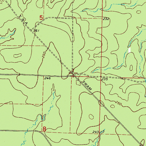 Topographic Map of Elberta (historical), AR