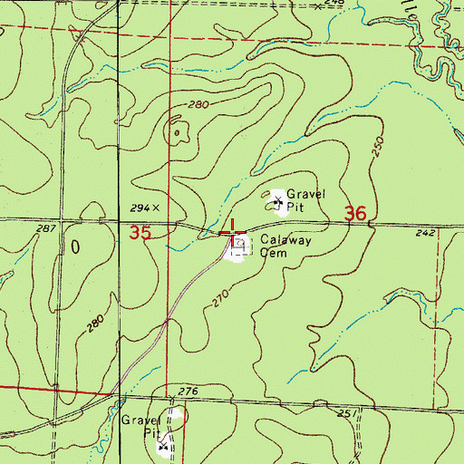 Topographic Map of Green Hall (historical), AR