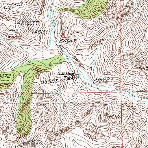 Topographic Map of Licklog Tank, AZ