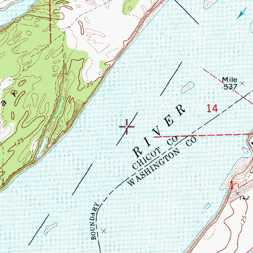 Topographic Map of Leland Bar Dikes, AR