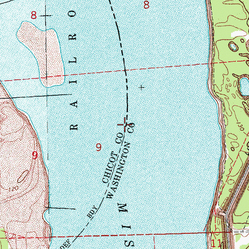 Topographic Map of Miller Bend, AR