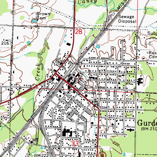 Topographic Map of First United Methodist Church, AR