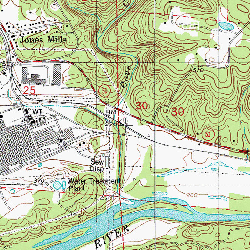 Topographic Map of Cove Creek Station (historical), AR