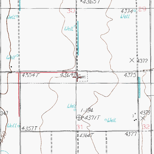 Topographic Map of Light Cemetery, AZ