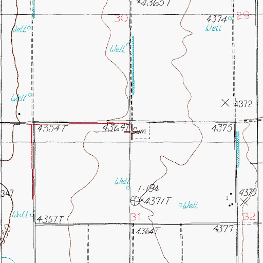 Topographic Map of Light Cemetery, AZ