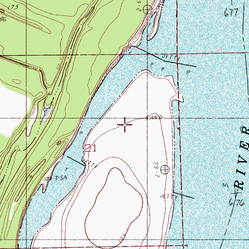 Topographic Map of Below Walnut Bend Dikes, AR