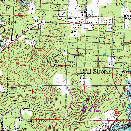 Topographic Map of Christ by the Lake Lutheran Church, AR