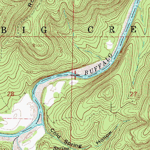 Topographic Map of Rose Berry Chute, AR