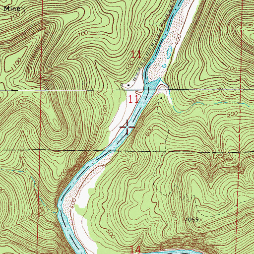 Topographic Map of Shields Ford, AR
