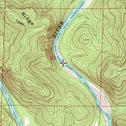 Topographic Map of Spencer Ford, AR