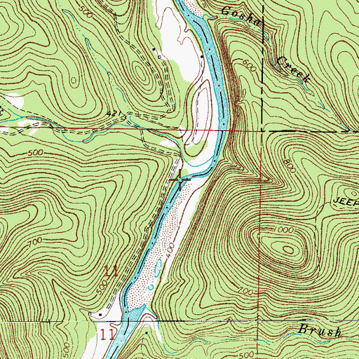 Topographic Map of Tinnan Rock Shoals, AR
