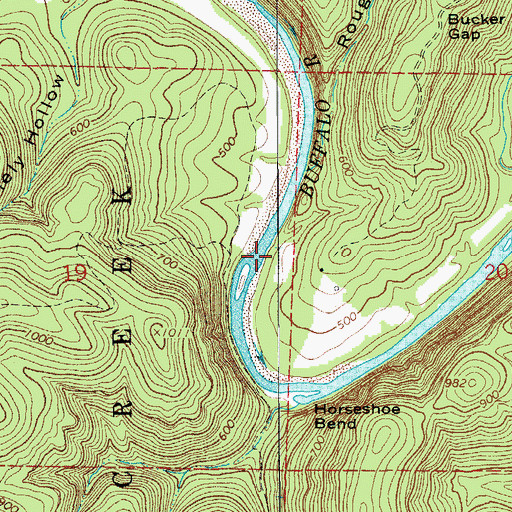 Topographic Map of Weast Ford, AR