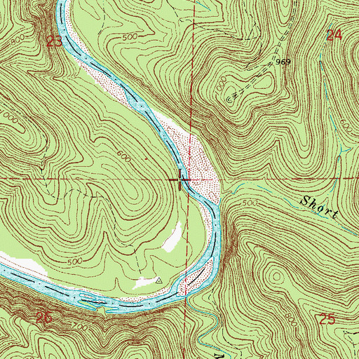 Topographic Map of Woodcocks Mill (historical), AR