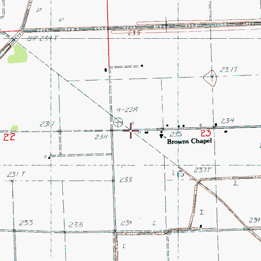 Topographic Map of Brown (historical), AR