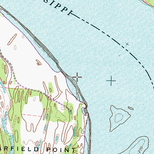 Topographic Map of Island 25 Dikes, AR