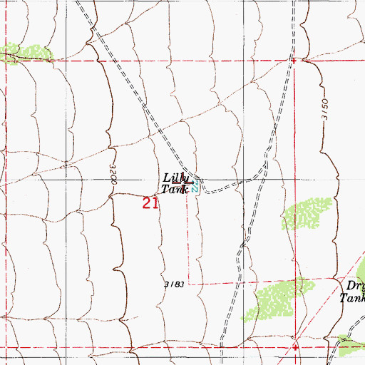 Topographic Map of Lilly Tank, AZ
