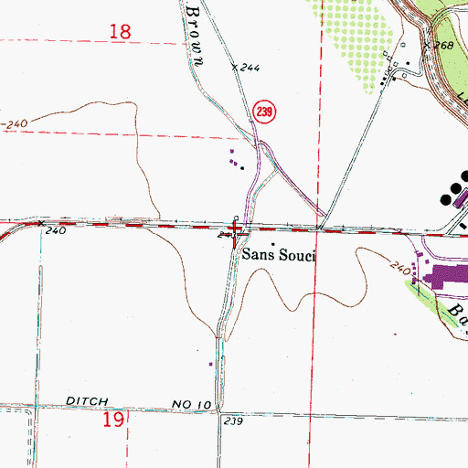 Topographic Map of Sans Souci School (historical), AR