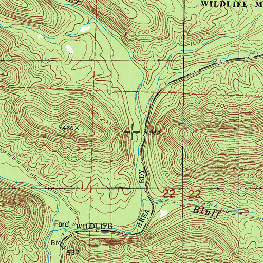Topographic Map of Township of Rock Springs (historical), AR