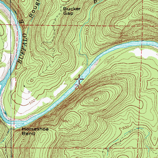 Topographic Map of Wooten Ford, AR