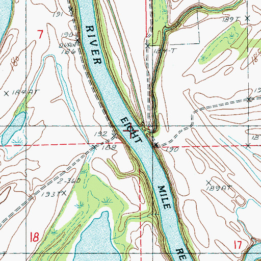 Topographic Map of Red Oak Ferry (historical), AR