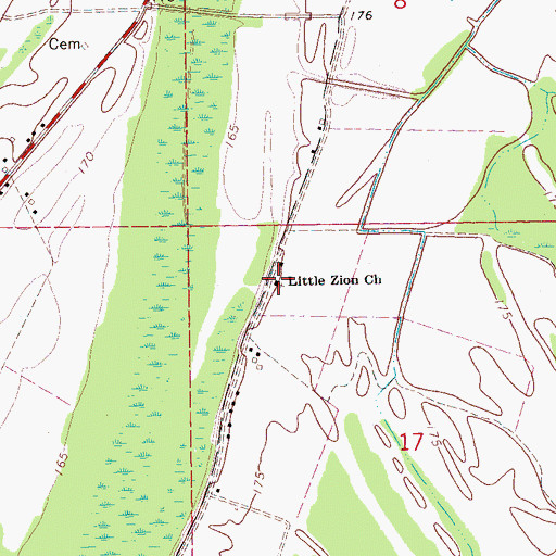 Topographic Map of District 44 School (historical), AR
