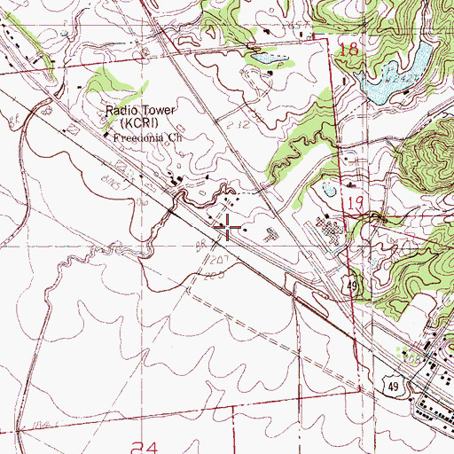 Topographic Map of Freederia School (historical), AR