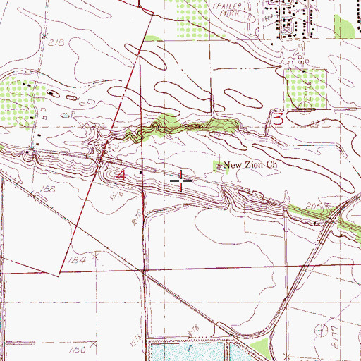 Topographic Map of New Zion School (historical), AR