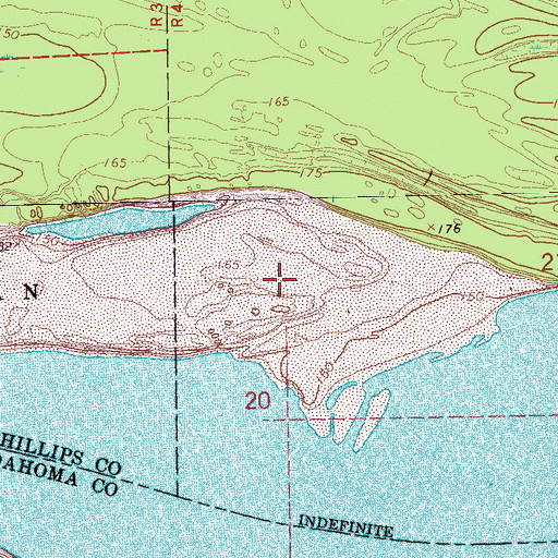 Topographic Map of Island Number 61, AR