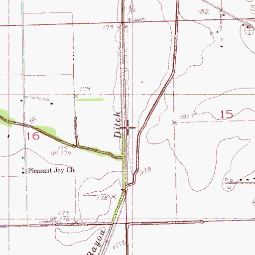 Topographic Map of Pleasant Joy School (historical), AR