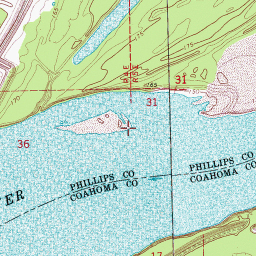 Topographic Map of Westover Landing, AR