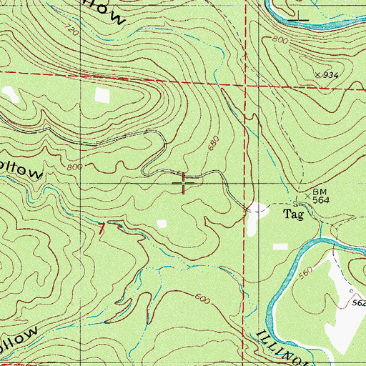 Topographic Map of Township of Hogan (historical), AR