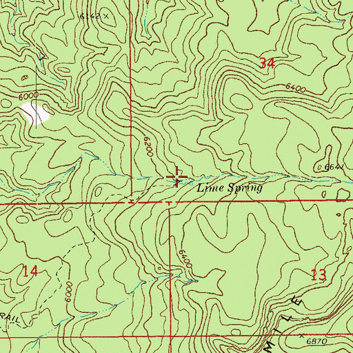 Topographic Map of Lime Spring, AZ