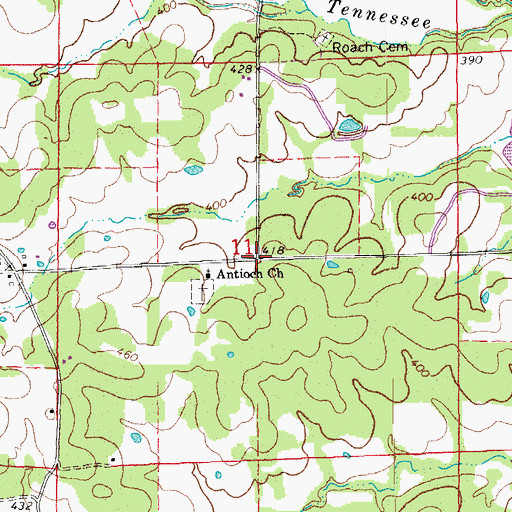 Topographic Map of Antioch, AR