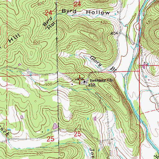 Topographic Map of Bethany School (historical), AR