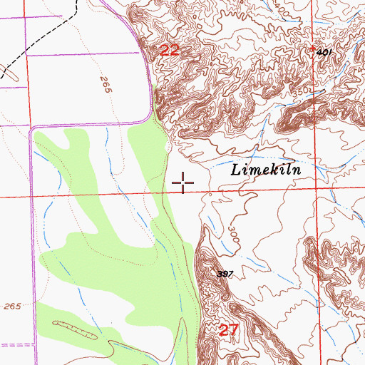 Topographic Map of Limekiln Wash, AZ